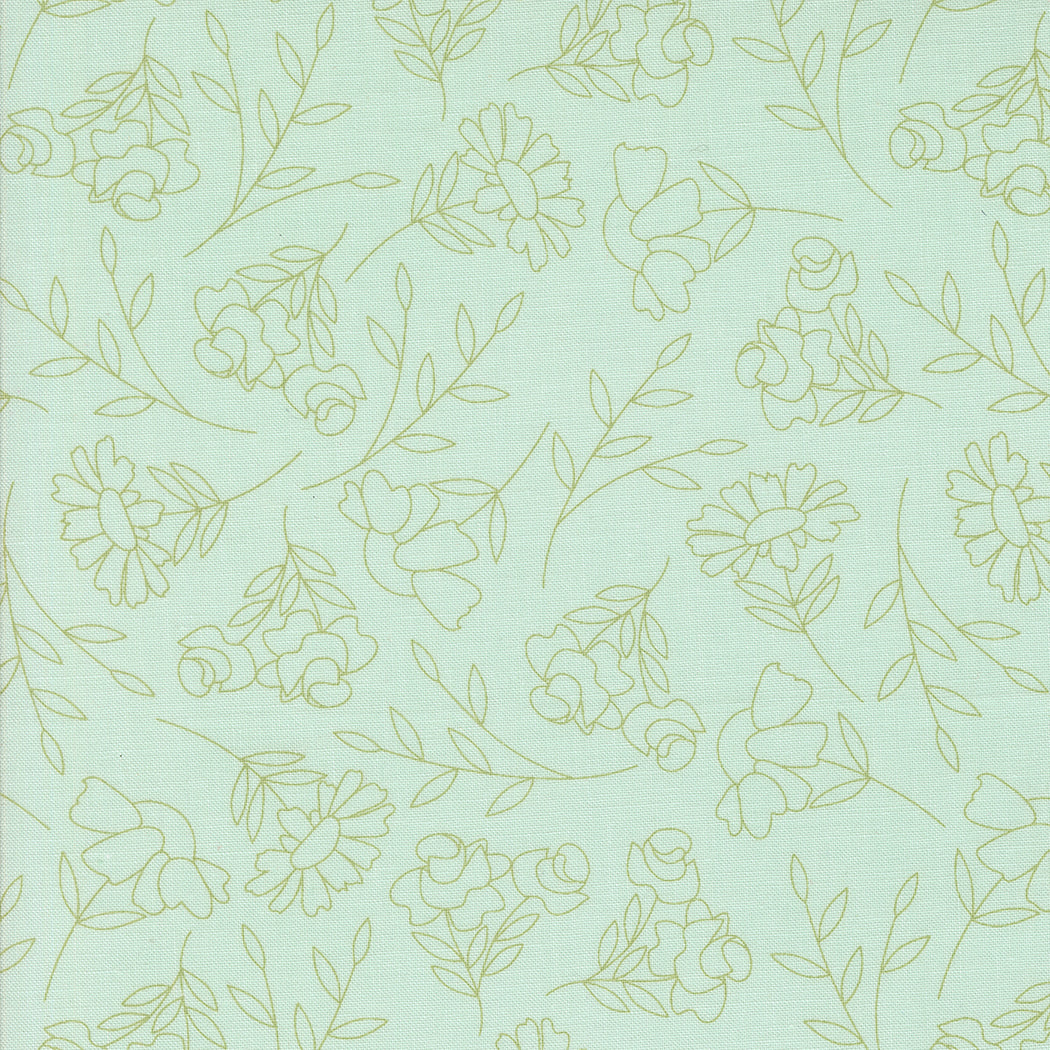 Abloom Floral Sketch Robins Egg