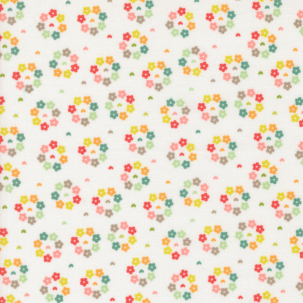 Raspberry Summer Circle Floral Cloud