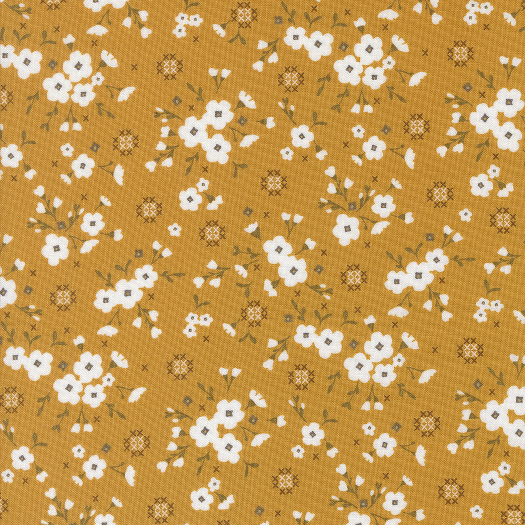 Sun Drenched Stitched Floral Golden
