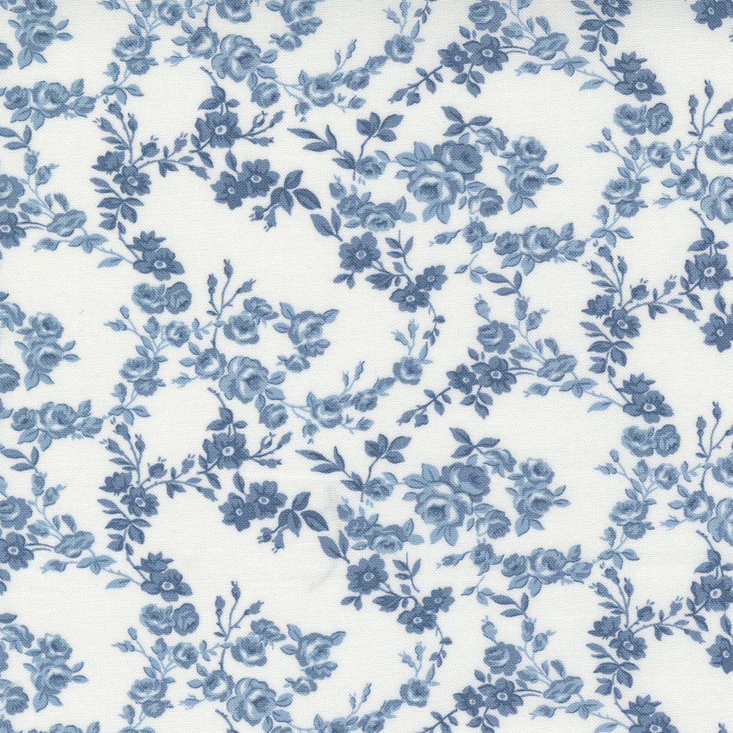 Nantucket Summer Small Floral Cream Blue