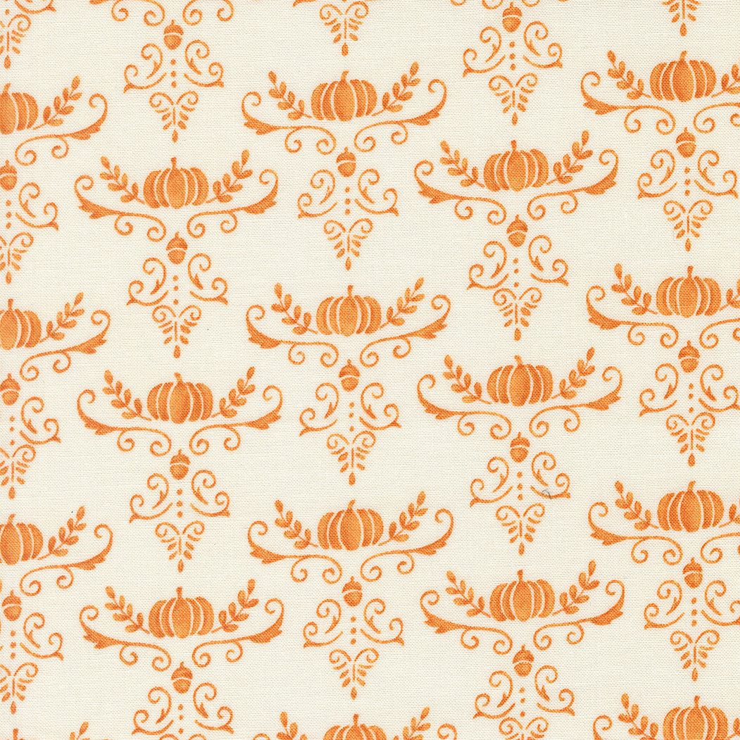 I Love Fall Most of All Damask White Pumpkin