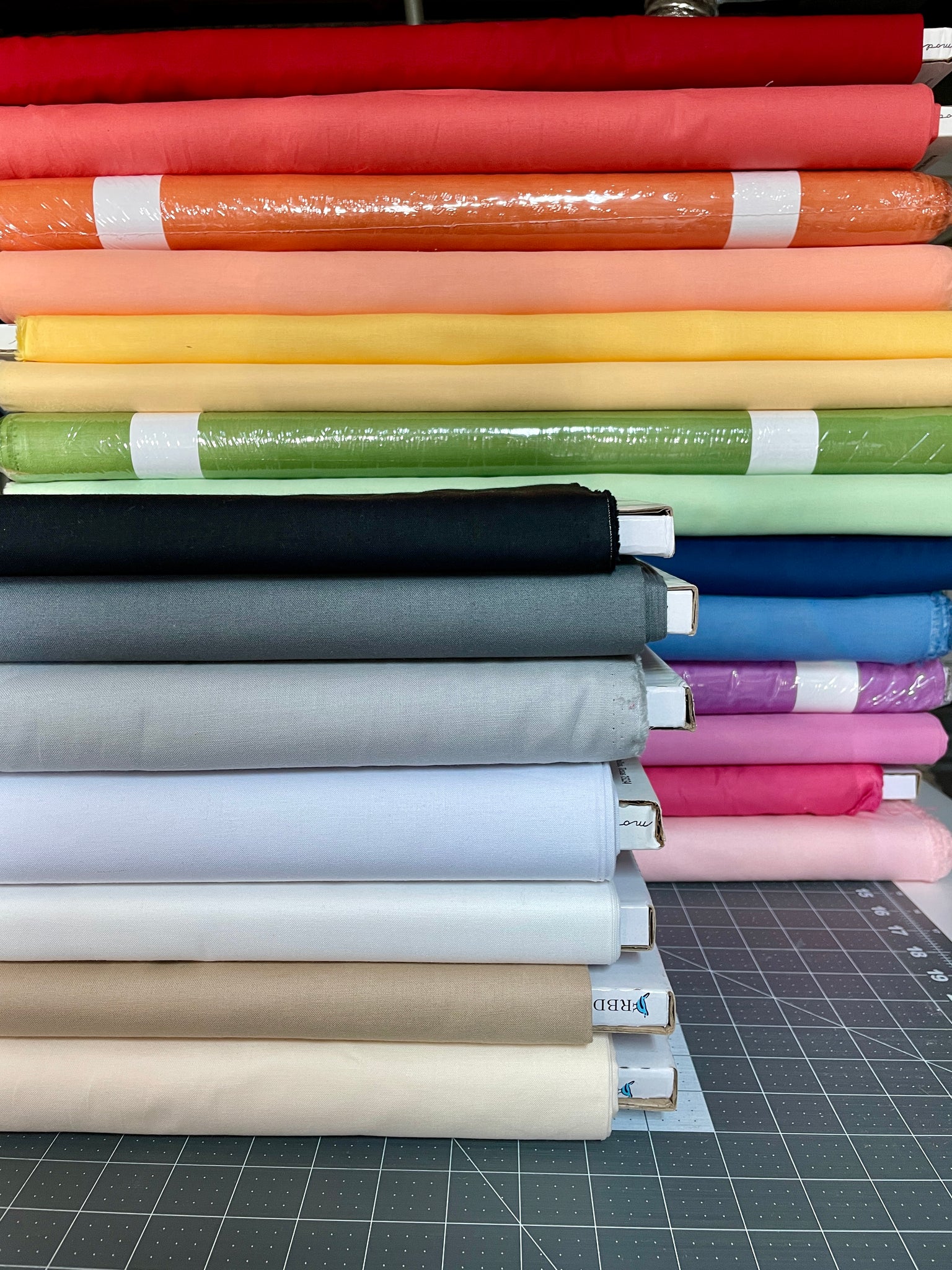 5pcs Rainbow Fat Quarters Solid Quilting Fabric Bundles 18 x 22 inches