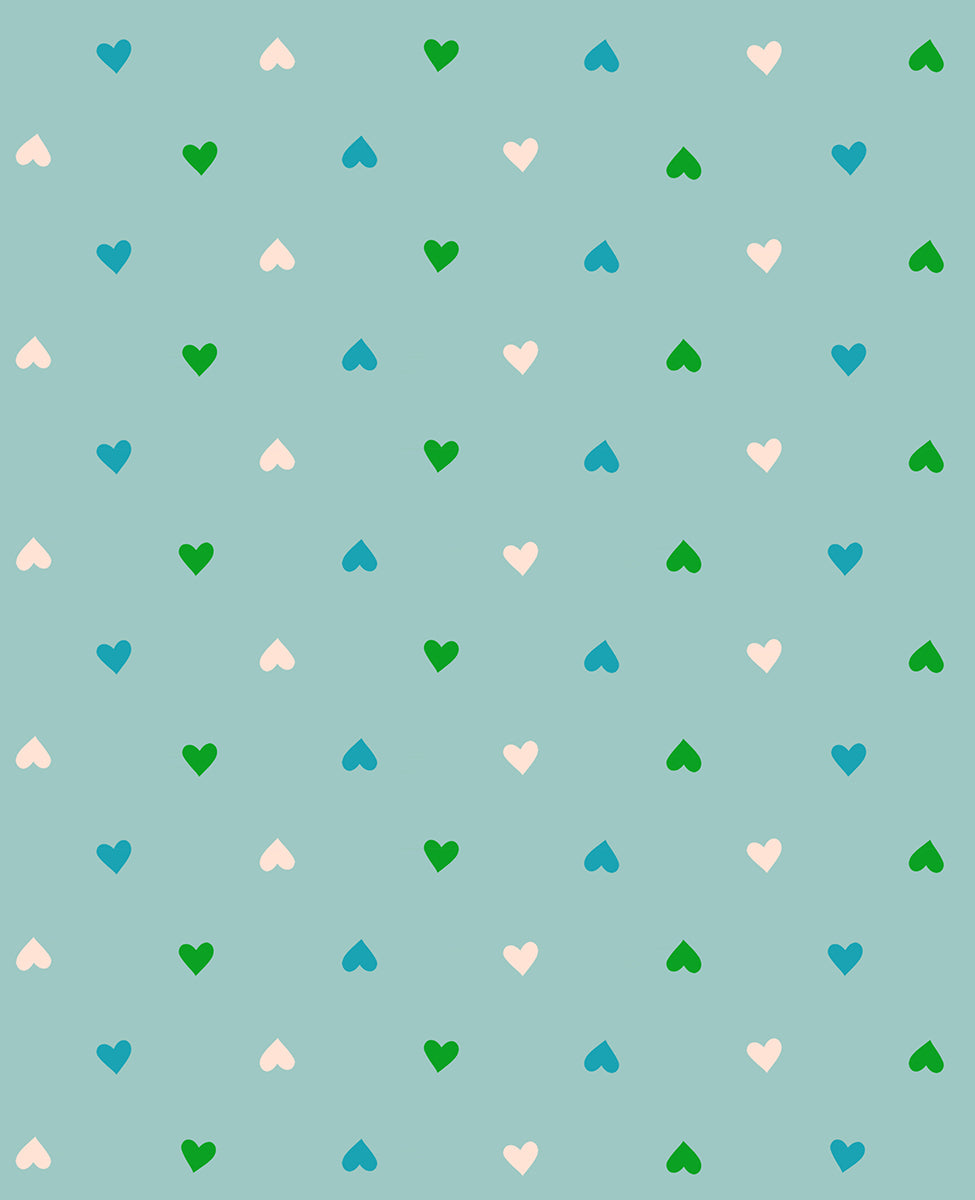 Best Day Ever Hearts Turquoise