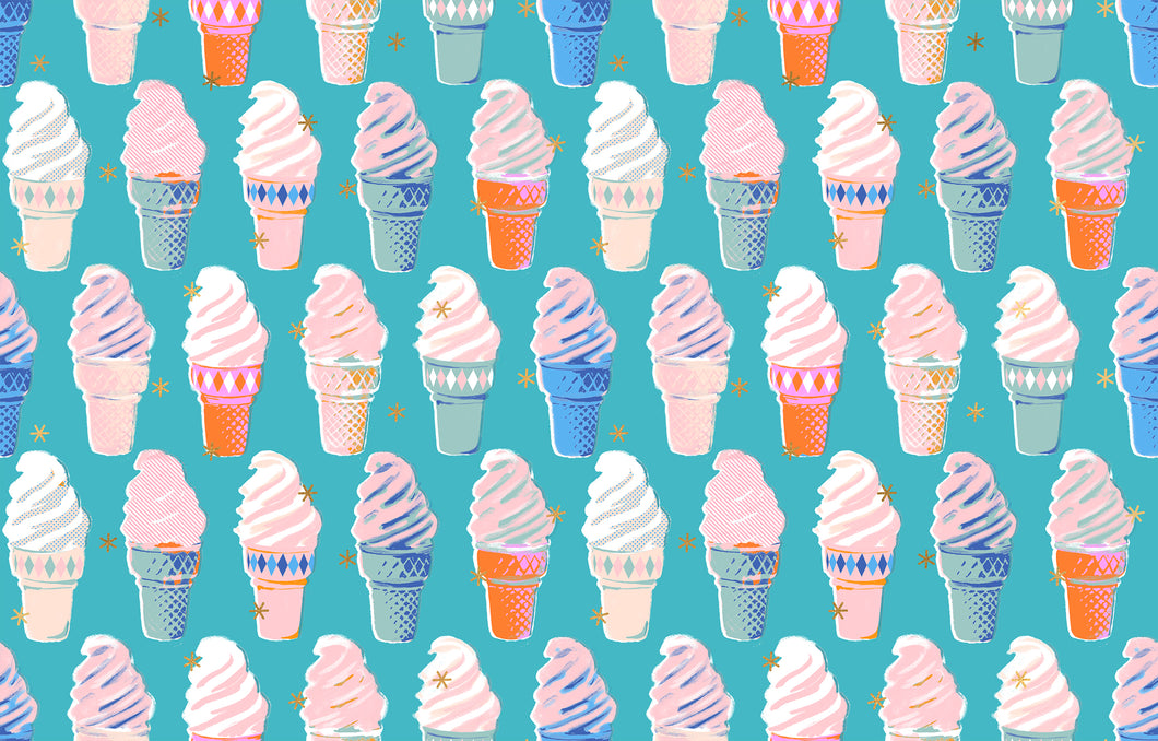 Best Day Ever Ice Cream Metallic Turquoise