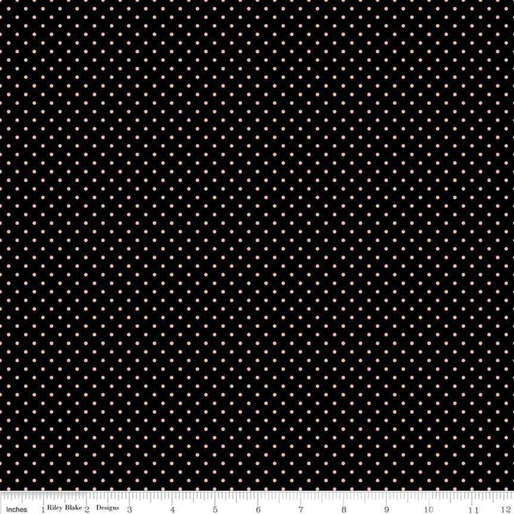 Swiss Dot Gold on Black