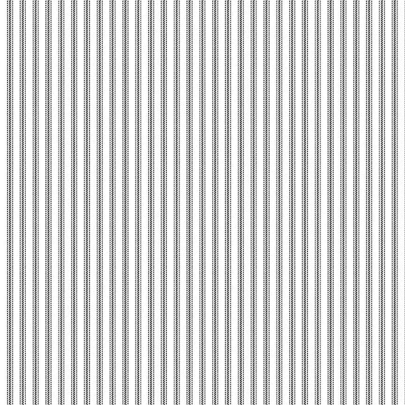 Stitching Housewives Stripes - White w/ Black Stripe