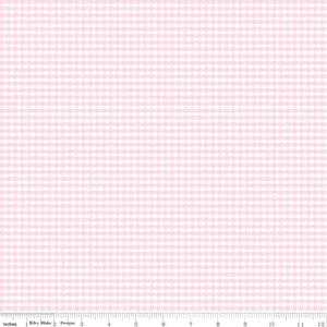 1/8" Small Gingham Check Baby Pink
