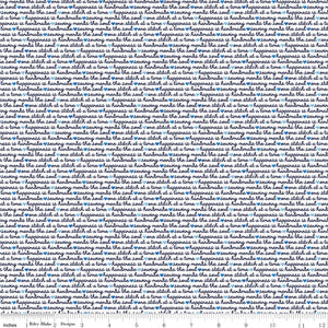 Blue Stitch Text White