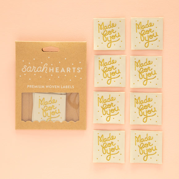 Made for You - Gold Sewing Woven Label Tags
