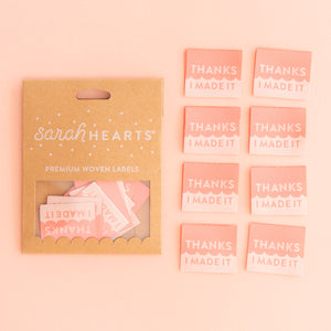 Thanks I Made It Pink - Sewing Woven Label Tags